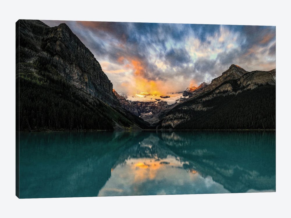 Lake Louise Grunge Textured by Dan Sproul 1-piece Canvas Art