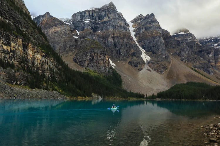 Moraine Lake Kayaker by Dan Sproul wall art