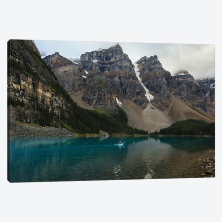 Moraine Lake Kayaker Canvas Print #DSP261} by Dan Sproul Canvas Wall Art