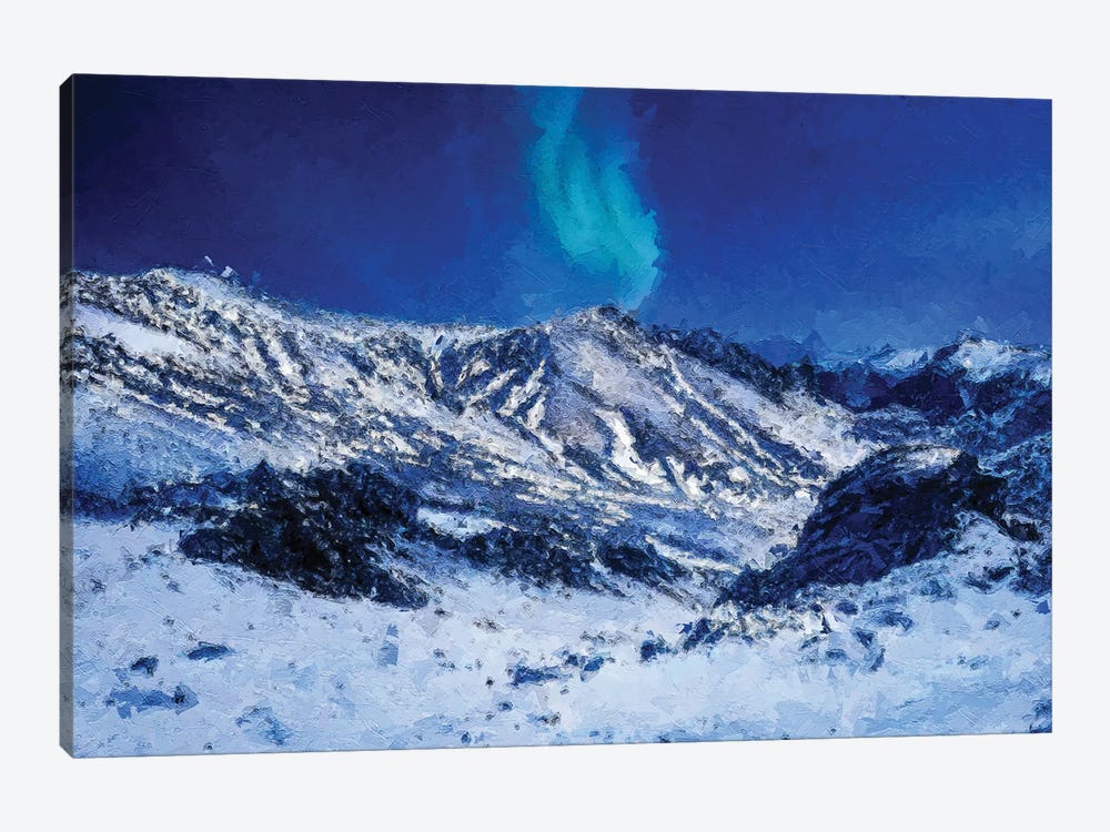Winter Mountain Magic Northern Lights by Dan Sproul 1-piece Art Print