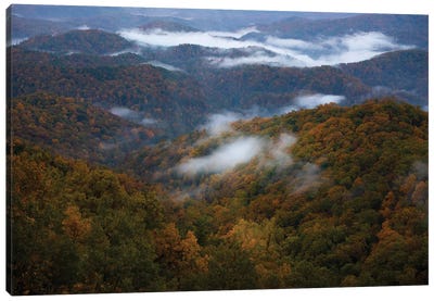 Light Rays On Autumn Mountains Canvas Art Print