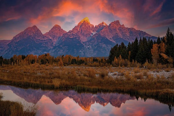 Wyoming: Autumn Sunrise At Schwabachers by Dan Sproul