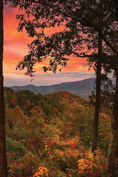 Appalachian Mountains: Fall Sunset In Smoky Mountains by Dan Sproul