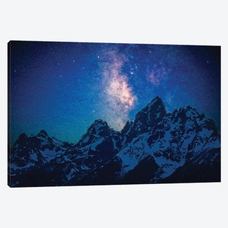 Grand Teton Milky Way Canvas Print #DSP289} by Dan Sproul Canvas Art