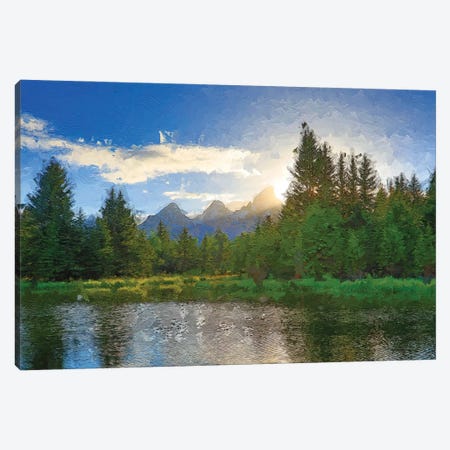 Spring Morning Over The Tetons Canvas Print #DSP293} by Dan Sproul Canvas Print