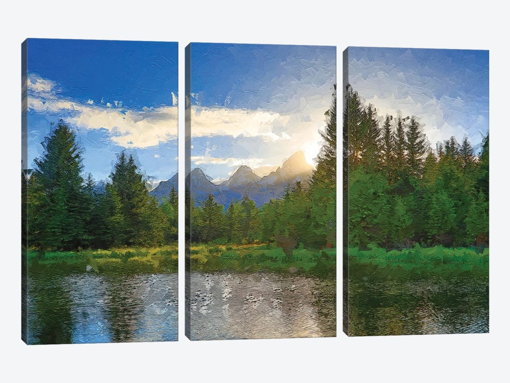 Spring Morning Over The Tetons by Dan Sproul 3-piece Canvas Wall Art