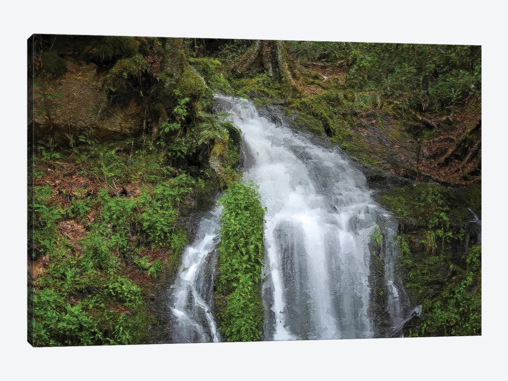 Painted Waterfall In The Smokies by Dan Sproul 1-piece Canvas Art Print
