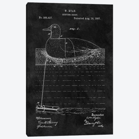 W. Ryan Hunting Decoy Patent Sketch (Chalkboard) Canvas Print #DSP68} by Dan Sproul Canvas Wall Art