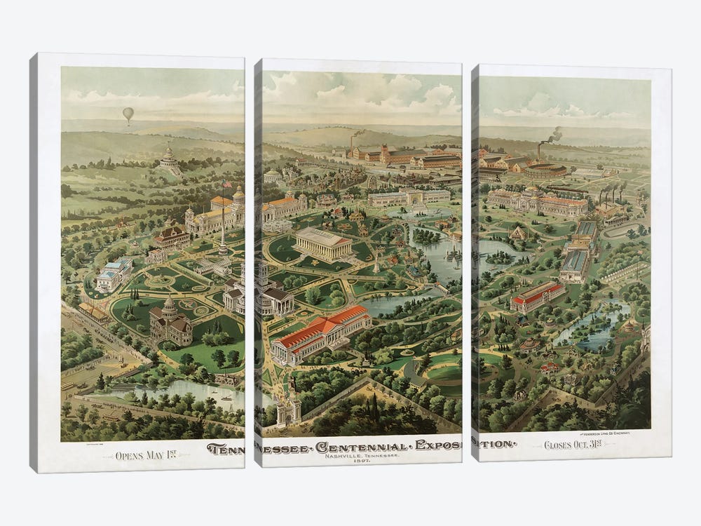 Tennessee Centennial Exposition, Nashville, Tennessee, 1897 by Dan Sproul 3-piece Canvas Print