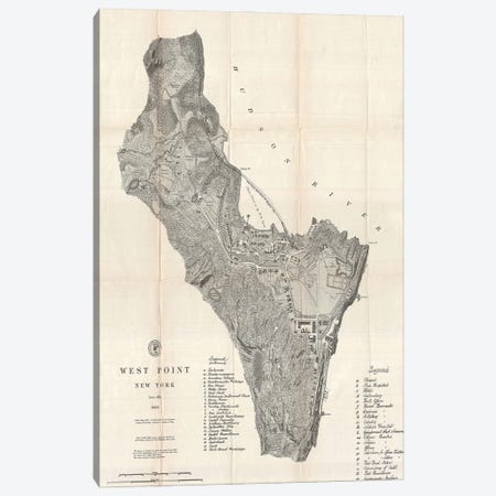 West Point, New York Map, 1883 Canvas Print #DSP98} by Dan Sproul Canvas Art Print