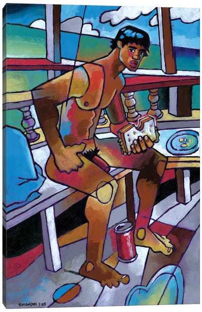 Sandwich Canvas Art Print - Male Nude Art