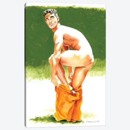Orange Shorts Canvas Print #DSS102} by Douglas Simonson Art Print