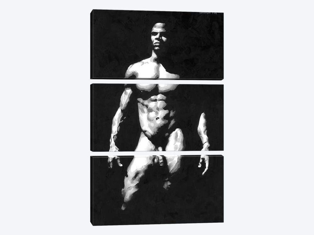 Bruno In Black And White by Douglas Simonson 3-piece Canvas Print