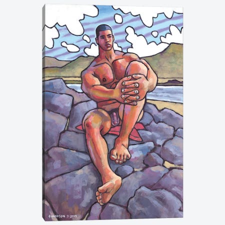 Naked On The Rocks Canvas Print #DSS119} by Douglas Simonson Canvas Artwork