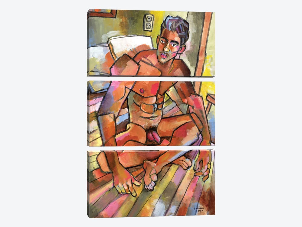 Camilo In The Bedroom by Douglas Simonson 3-piece Canvas Art
