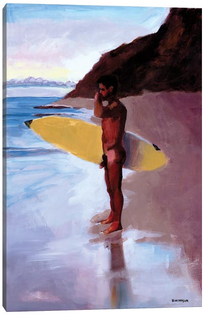 Dawn Surfer Canvas Art Print - Douglas Simonson