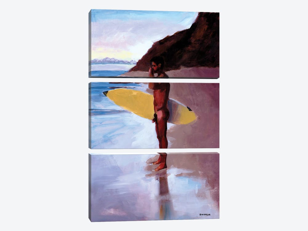 Dawn Surfer by Douglas Simonson 3-piece Canvas Art Print