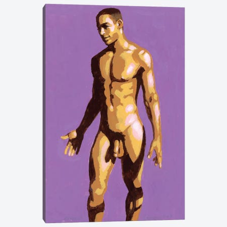 Afro-Brazilian Boy On Purple Background Canvas Print #DSS1} by Douglas Simonson Art Print