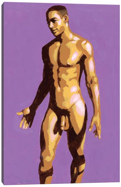Afro-Brazilian Boy On Purple Background Canvas Art Print - Douglas Simonson
