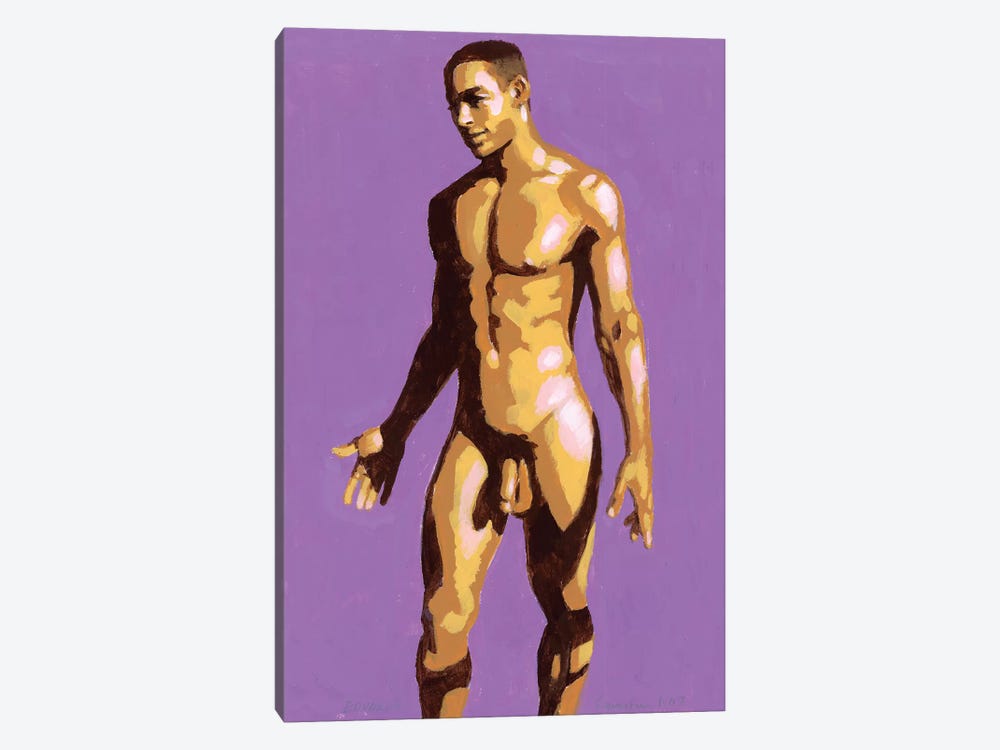 Afro-Brazilian Boy On Purple Background by Douglas Simonson 1-piece Canvas Artwork