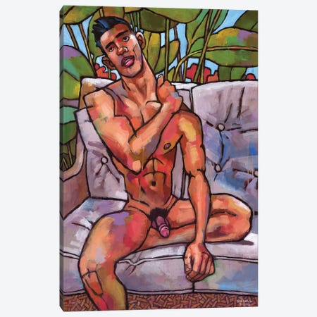 Enrique On The Terrace Canvas Print #DSS21} by Douglas Simonson Canvas Print