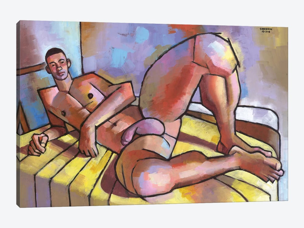 Expressionist Zach Nude by Douglas Simonson 1-piece Canvas Artwork