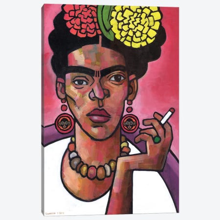 Frida Listening Canvas Print #DSS25} by Douglas Simonson Canvas Wall Art