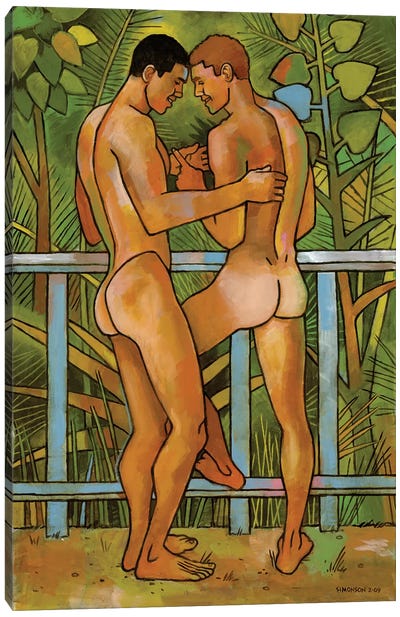 In The Garden Canvas Art Print - Male Nude Art