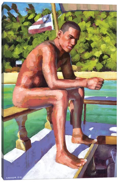 Israel On Board Canvas Art Print - Male Nude Art