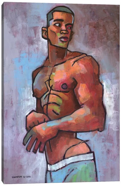Jordy's New Suit Canvas Art Print - Male Nude Art