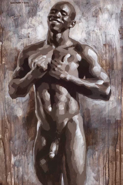 Joyful Black Male Nude