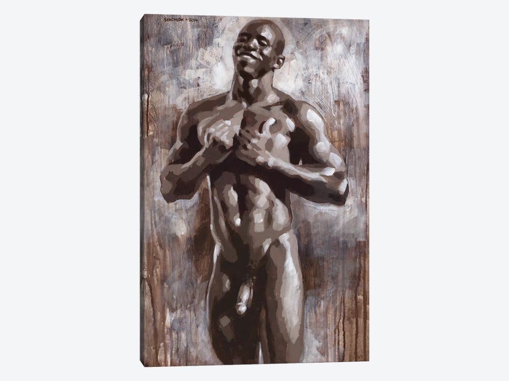 Joyful Black Male Nude by Douglas Simonson 1-piece Canvas Wall Art