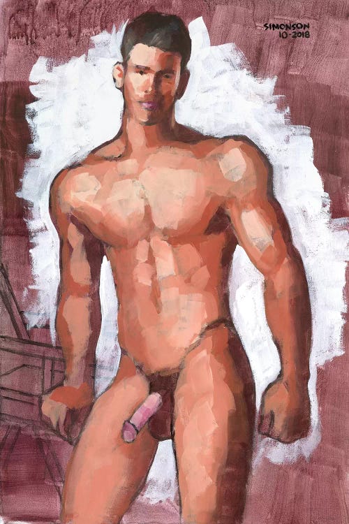 Male Nude Standing By Chair II