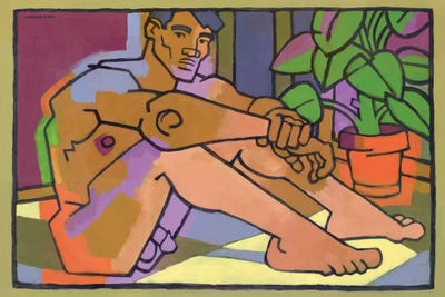 Nude Bodybuilder In The Living Room by Douglas Simonson multi panel art