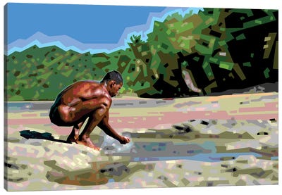 On An Island in Brazil Canvas Art Print - Male Nude Art