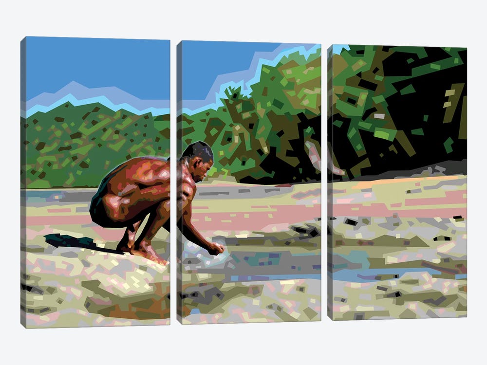 On An Island in Brazil by Douglas Simonson 3-piece Canvas Print