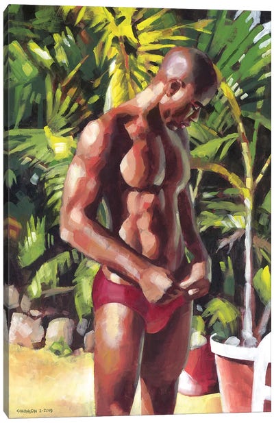 Red Speedo Canvas Art Print - Male Nude Art