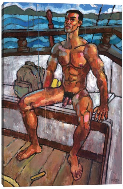 Schooner Canvas Art Print - Male Nude Art