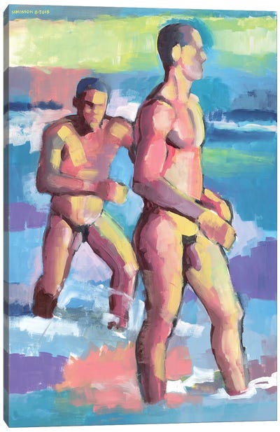 Summer In Bahia Canvas Art Print - Male Nude Art