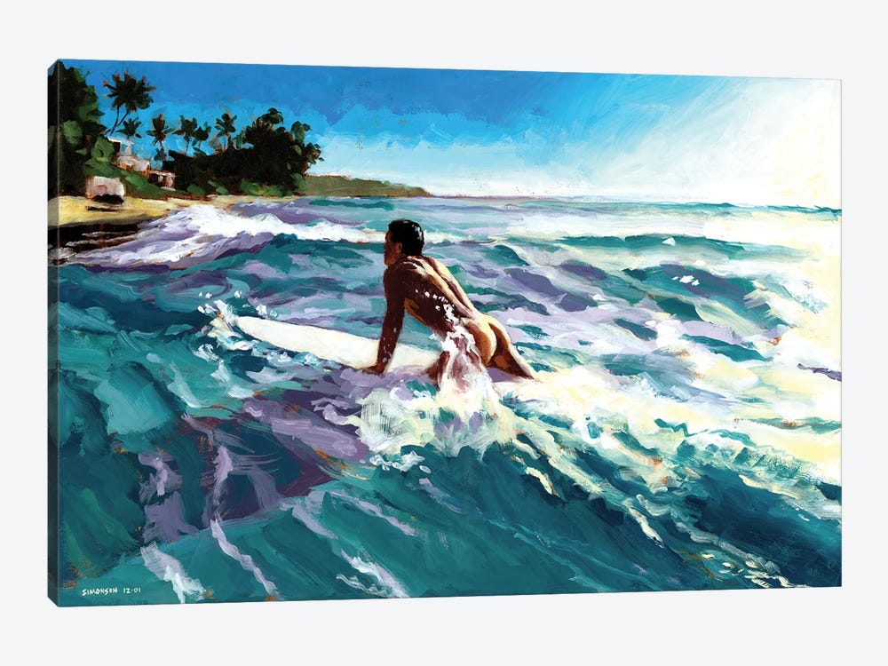 Surfer Coming In by Douglas Simonson 1-piece Canvas Art