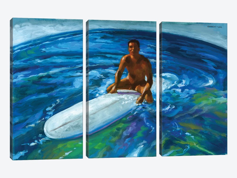 Surfer World by Douglas Simonson 3-piece Canvas Print