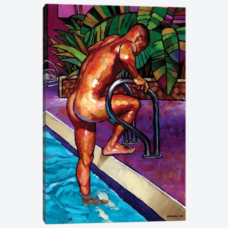 Wet From The Pool Canvas Print #DSS77} by Douglas Simonson Canvas Print