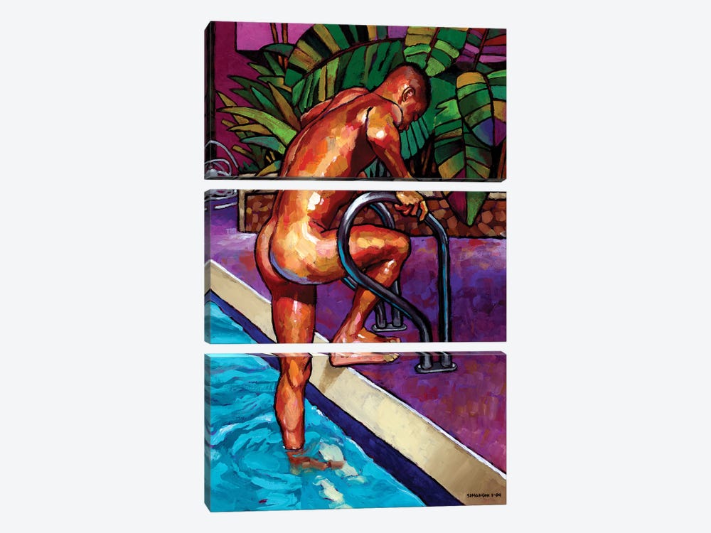 Wet From The Pool by Douglas Simonson 3-piece Canvas Artwork