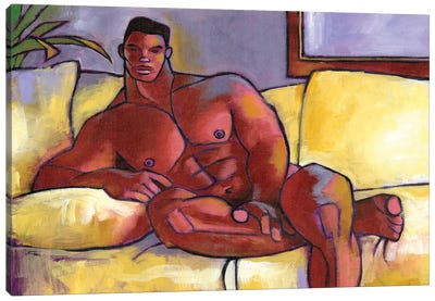 Big Brown Canvas Art Print - Male Nude Art