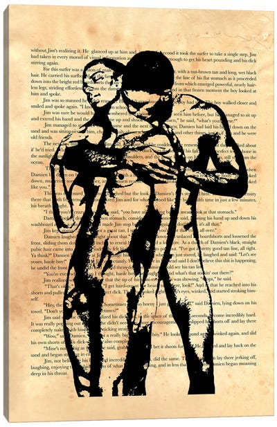 Then He Slipped Off His Shorts Canvas Art Print - Male Nude Art