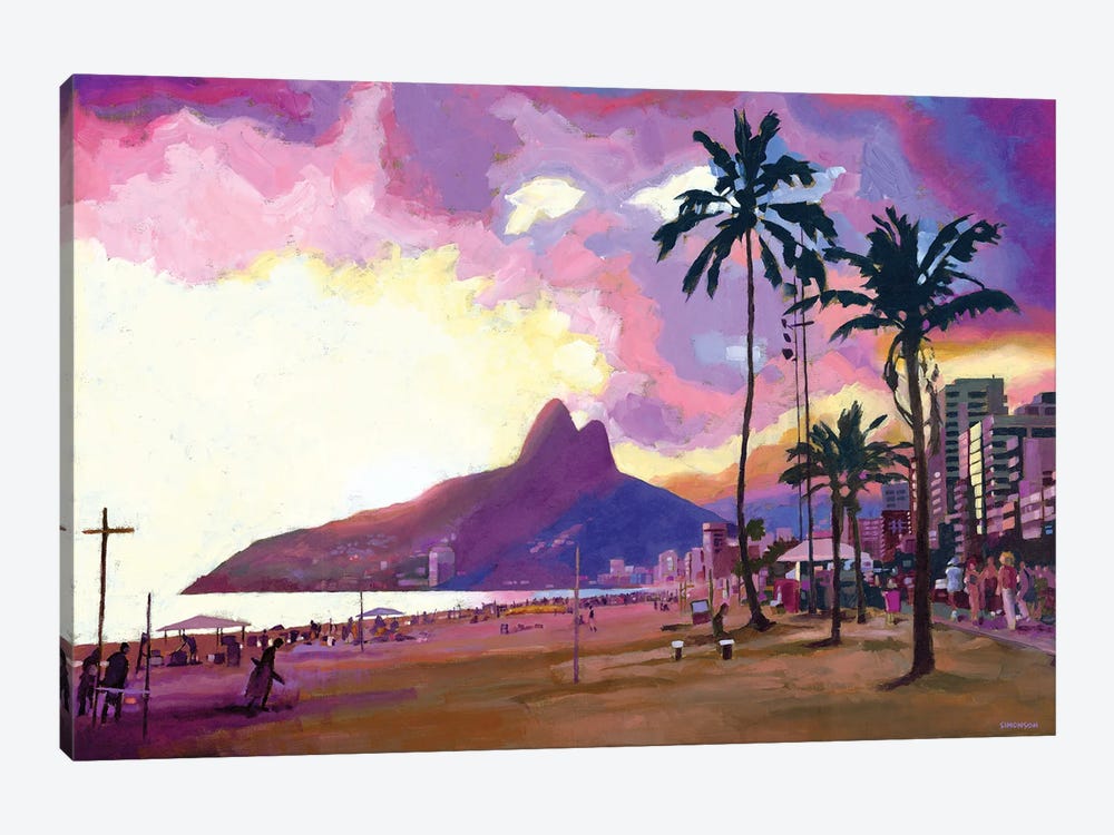 Ipanema Sunset by Douglas Simonson 1-piece Canvas Artwork