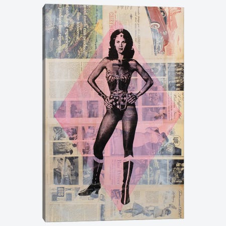 Wonder Woman, Lynda Carter Canvas Print #DSU106} by Dane Shue Canvas Artwork
