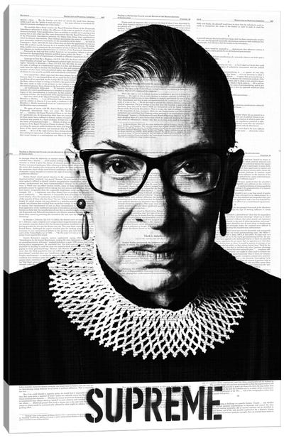 Ruth Bade Ginsburg Supreme Canvas Art Print - Ceiling Shatterers