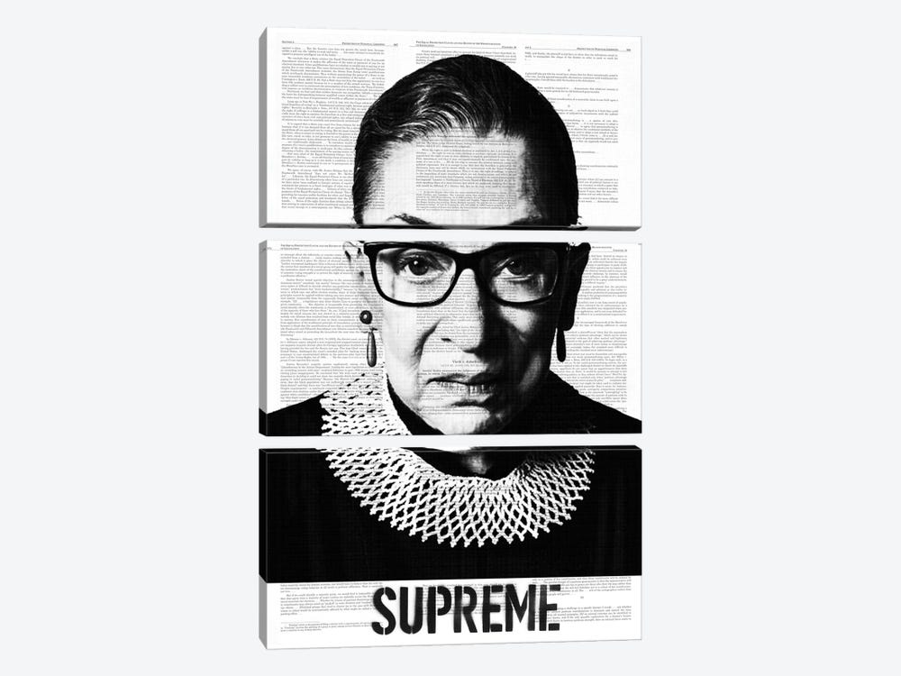Ruth Bade Ginsburg Supreme by Dane Shue 3-piece Art Print