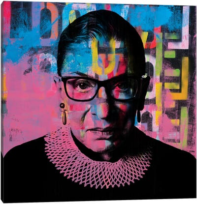 Ruth Bader Ginsburg Rbg Graffiti Love Canvas Art Print - Creative Spaces